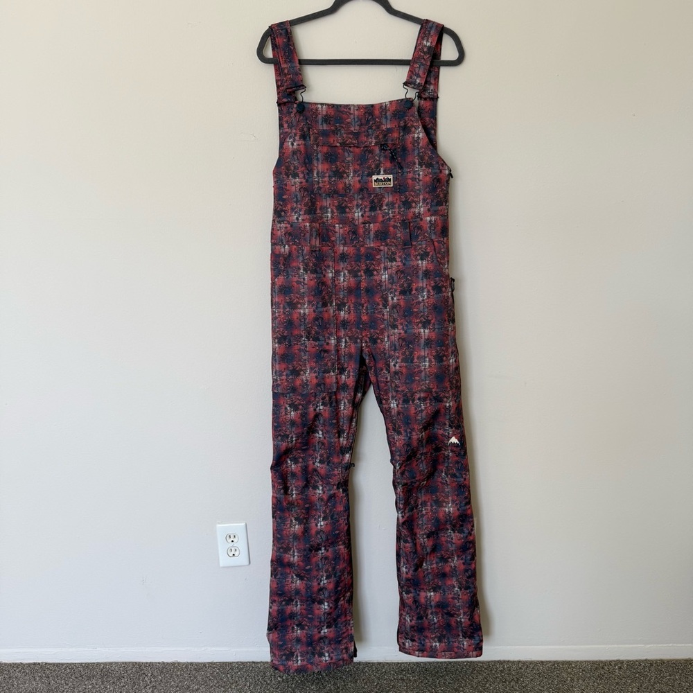 Burton Red and Black Plaid Snow Bib Overalls